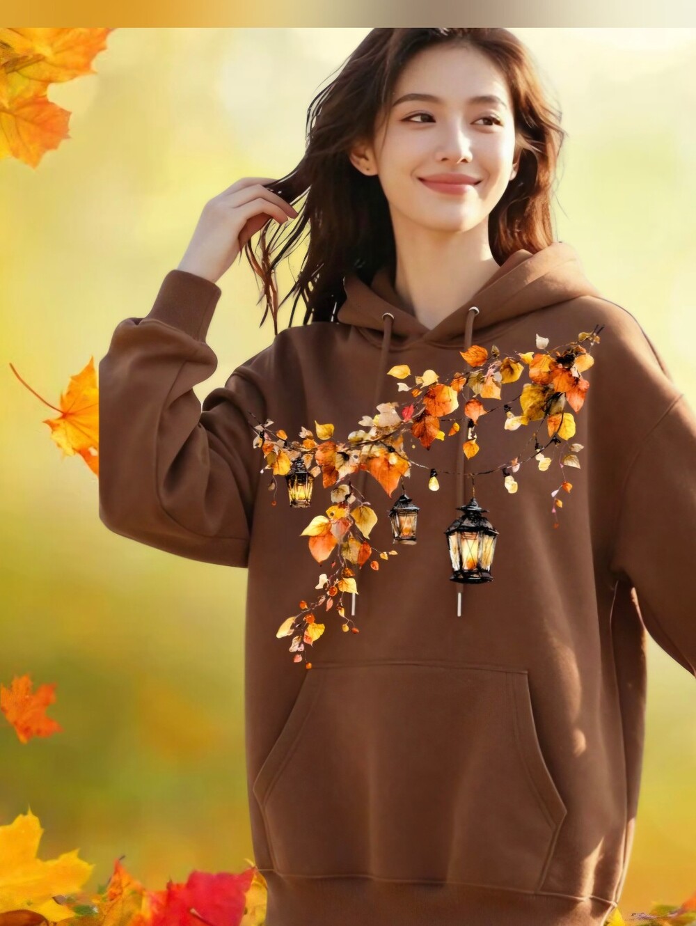 AD Golden Girl — Premium Custom Autumn Lanterns Hoodie Sweatshirt (Limited Editi